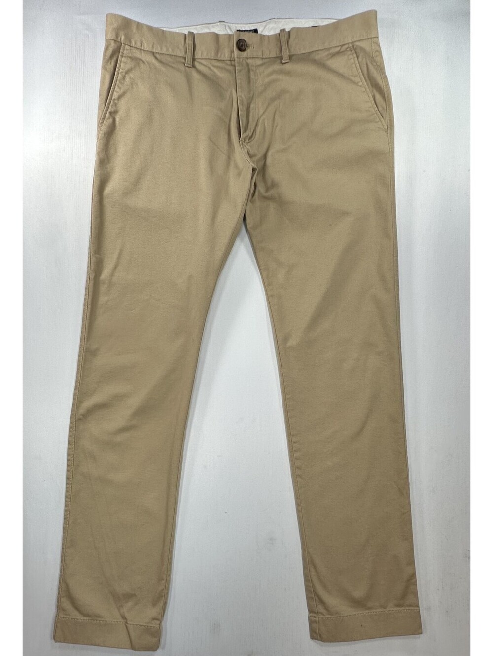 J Crew Flex Slim Fit Flat Front Chinos Brown Mens 35/32